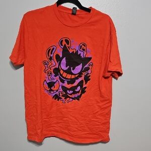 Tultex Orange Tee with Purple Pokemon Graphic Large